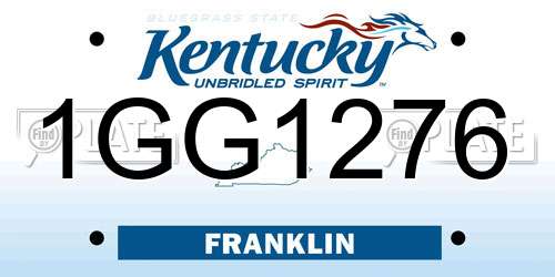 1GG1276 Kentucky License Plate