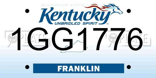 1GG1776 Kentucky License Plate