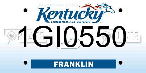 1GI0550 Kentucky License Plate