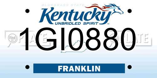 1GI0880 Kentucky License Plate
