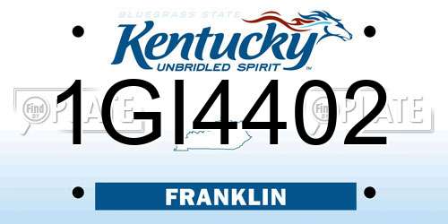 1GI4402 Kentucky License Plate