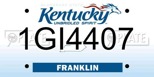 1GI4407 Kentucky License Plate