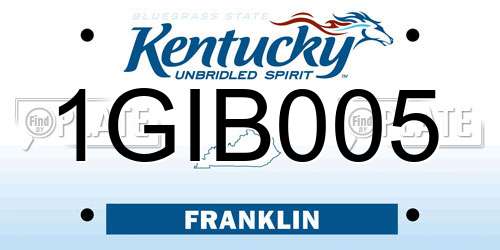 1GIB005 Kentucky License Plate