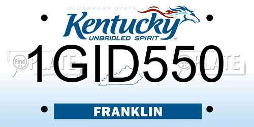 1GID550 Kentucky License Plate
