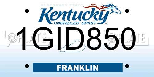 1GID850 Kentucky License Plate