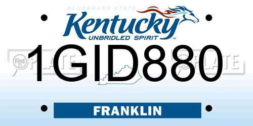 1GID880 Kentucky License Plate
