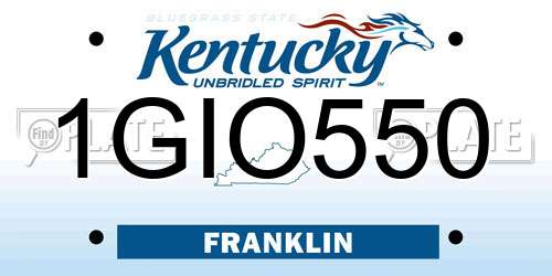 1GIO550 Kentucky License Plate
