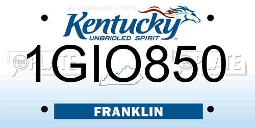 1GIO850 Kentucky License Plate