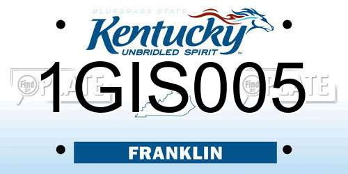 1GIS005 Kentucky License Plate