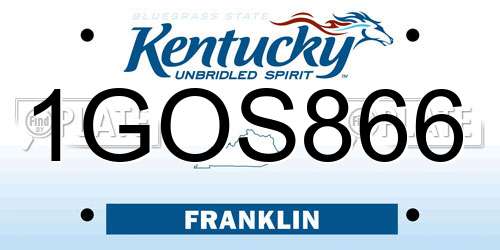 1GOS866 Kentucky License Plate