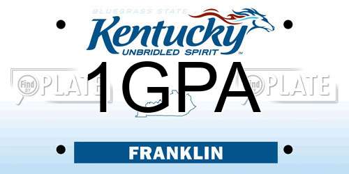 1GPA Kentucky License Plate