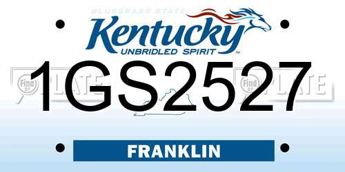 1GS2527 Kentucky License Plate