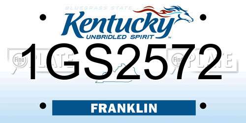 1GS2572 Kentucky License Plate