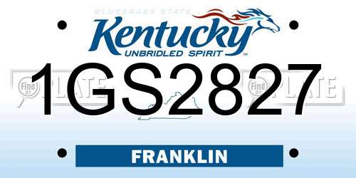 1GS2827 Kentucky License Plate