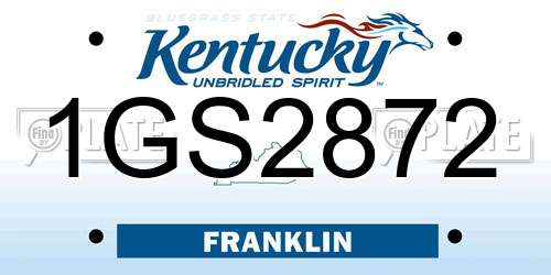 1GS2872 Kentucky License Plate