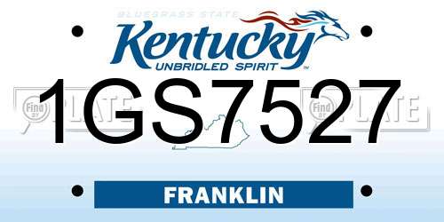 1GS7527 Kentucky License Plate