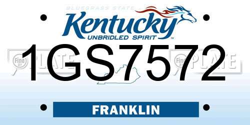 1GS7572 Kentucky License Plate