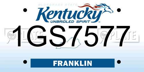 1GS7577 Kentucky License Plate