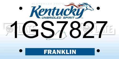 1GS7827 Kentucky License Plate