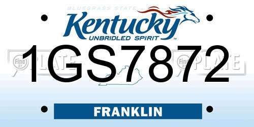 1GS7872 Kentucky License Plate