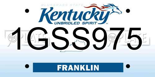 1GSS975 Kentucky License Plate