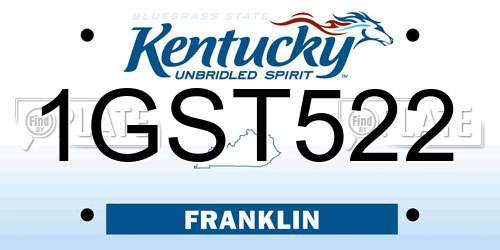 1GST522 Kentucky License Plate