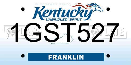 1GST527 Kentucky License Plate