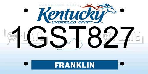 1GST827 Kentucky License Plate