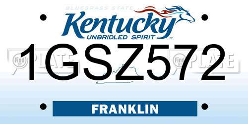 1GSZ572 Kentucky License Plate