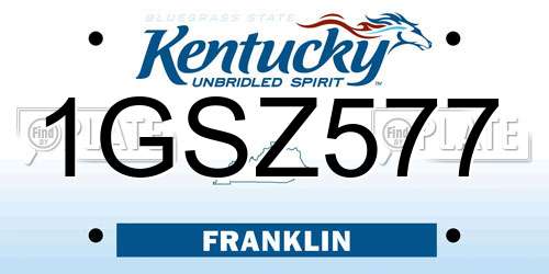 1GSZ577 Kentucky License Plate