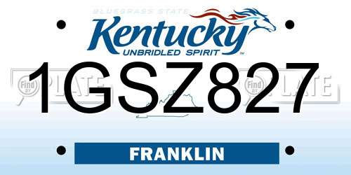 1GSZ827 Kentucky License Plate