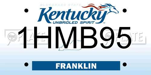 1HMB95 Kentucky License Plate