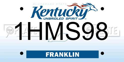 1HMS98 Kentucky License Plate