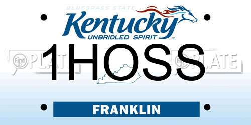 1HOSS Kentucky License Plate