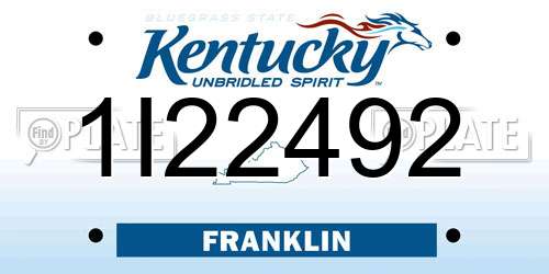 1I22492 Kentucky License Plate