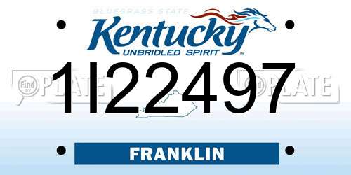 1I22497 Kentucky License Plate