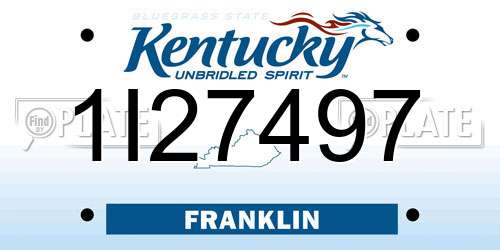 1I27497 Kentucky License Plate
