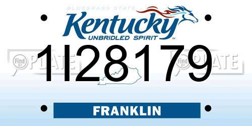 1I28179 Kentucky License Plate