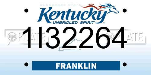 1I32264 Kentucky License Plate