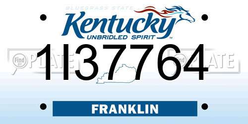 1I37764 Kentucky License Plate