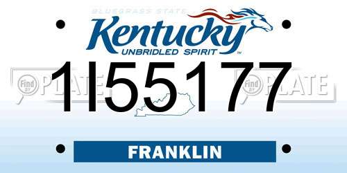 1I55177 Kentucky License Plate