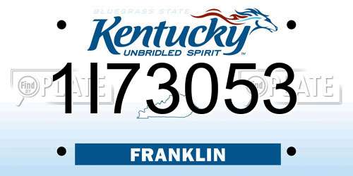 1I73053 Kentucky License Plate
