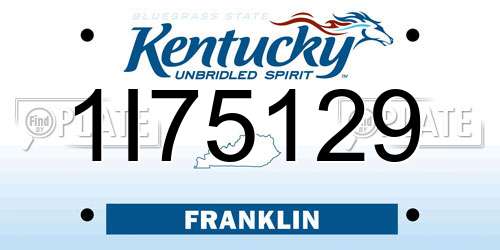 1I75129 Kentucky License Plate