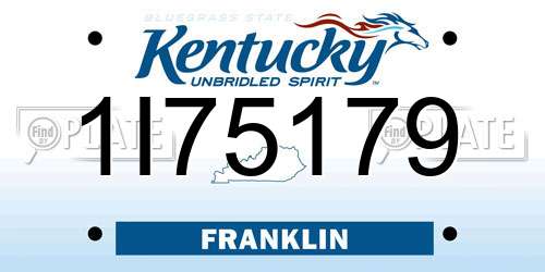 1I75179 Kentucky License Plate