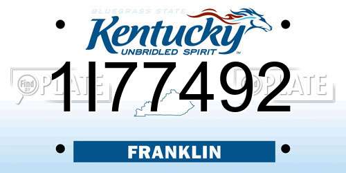 1I77492 Kentucky License Plate