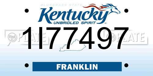 1I77497 Kentucky License Plate