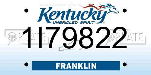 1I79822 Kentucky License Plate