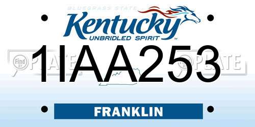 1IAA253 Kentucky License Plate