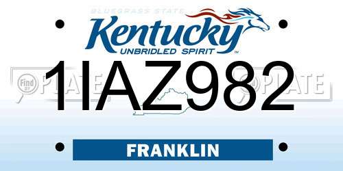1IAZ982 Kentucky License Plate