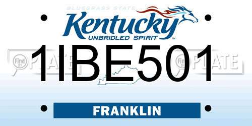 1IBE501 Kentucky License Plate